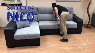 “Sofá Cama Chaiselongue Nilo: Sofá-cama, elegancia y confort"