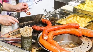 Hong Kong Street Food. Bowel Filled, Fried and Sliced seen in Sham Shui Po and Mong Kok