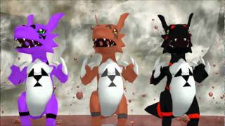 [MMD] Renamon vs Guilmon ~Bakunyimorion~