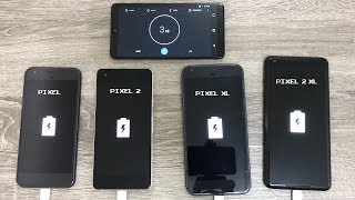 Pixel vs Pixel 2 vs Pixel XL vs Pixel 2 XL 0-100% Battery Charge Test WHY IS THE PIXEL 2 XL SO SLOW?