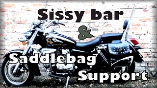 БАГАЖНИК на мотоцикл "Sissy Bar" / РАМКИ ПІД СУМКИ. Goth Style.