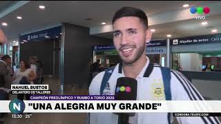 El jugador de Talleres Nahuel Bustos llegó a Córdoba.