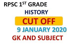 Rpsc 1st grade History cut off 9 january 2020