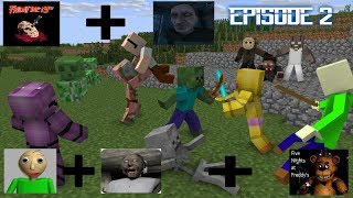 Monster School : Baldi's Jason Granny Grandpa FNAF Episode 2 - Minecraft Animation