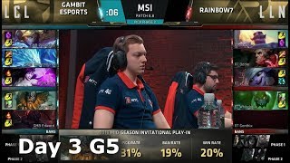 Gambit Esports vs Rainbow7 | Day 3 LoL MSI 2018 Play-In Group Stage | GMB vs R7
