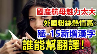 国产航母魅力大，外国粉丝热情高：舰载机有新汉字，谁能帮翻译下