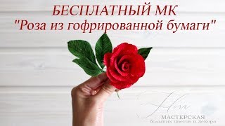 РОЗА ИЗ ГОФРИРОВАННОЙ БУМАГИ. Бесплатный мастер-класс