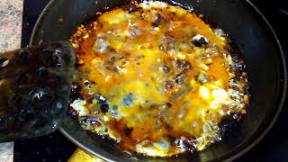 Revuelto de morsilla.яйца с кровяной колбасой.кухня Испании.