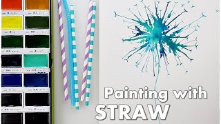 Straw Blow Dandelion Painting Technique ♡ Maremi's Small Art ♡