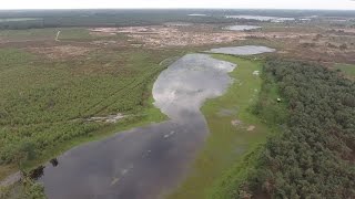 Dronebeelden van de schade aan de Strabrechtse Heide