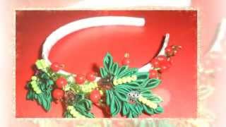 Канзаши. Как сделать веточку смородины