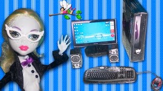 Как сделать КОМПЬЮТЕР И КОМПЬЮТЕРНУЮ ТЕХНИКУ для кукол Monster High, Barbie / Muza Rukodeliya ?