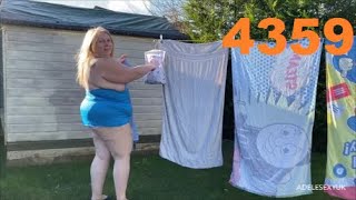 ADELESEXYUK HANGING OUT HER WASHING ON A WINDY DAY