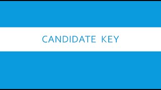 Candidate key