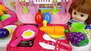 Baby doll Kitchen cart cooking toys baby doli play