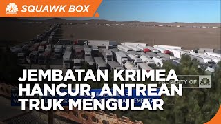 Antrean Truk Menuju Selat Kerch Mengular Usai Jembatan Krimea Hancur