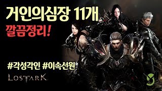 로스트아크 거인의심장 11개 총정리 각성각인 이속선원 보상