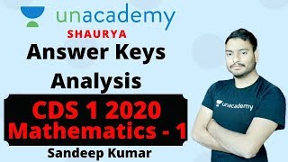 CDS 1 2020 Mathematics Answer Keys | CDS 1 2020 Math Answer Key - 1 | CDS 1 2020 Answer Key Analysis