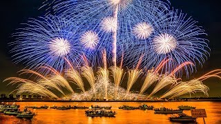 [4K Ultra HD] 桑名水郷花火大会 2017 2尺玉17発! NTN100周年記念 超特大仕掛花火 - Kuwana Suigo Fireworks Festival -