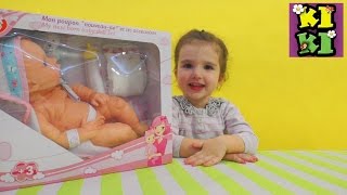 Кукла новорожденный пупсик игра для девочек меняем памперс Doll newborn