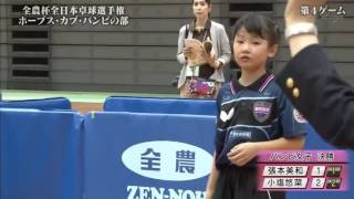 全農杯バンビ女子決勝戦小塩のペンホルダー攻撃が張本美和の2連覇止める！！！２０１６年！！