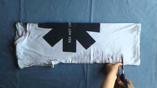 DIY T shirt Yanlara Saçak Yapımı