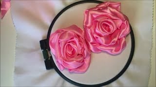 Роза из широкой атласной ленты /  Rose from wide satin ribbon