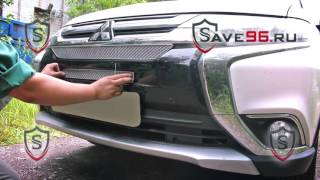 Защита радиатора на Mitsubishi Outlander 3 (митсубиси Аутлендер 3) 2015-2017 г. (рестайлинг)