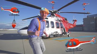 Blippi Firefighting Helicopter | Learn Machines for Kids with Songs for Children