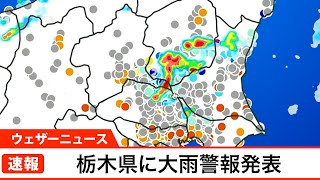 栃木県に大雨警報発表(2022.6.27)