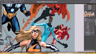 Coloring Marvel Characters (Speed painting) Photoshop cs6