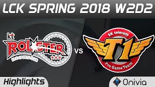KT vs SKT Highlights Game 1 LCK Spring 2018 W2D2 KT Rolster vs SK Telecom T1 by Onivia