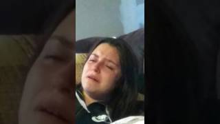 Girl crying because she twisted her ankle