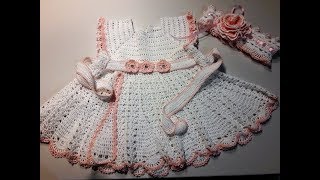 Платье для крещения крючком. Часть 2. Taufkleid für Mädchen häckeln, Teil II