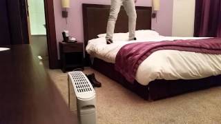 Shoes on bed