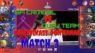 PIALA PRESIDEN ESPORTS 2019
PONTIANAK- SFI CRITICAL VS CUPU TEAM - Mobile legend - piala presiden