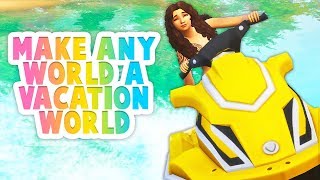 MAKE ANY WORLD A VACATION WORLD!? // THE SIMS 4 | MOD REVIEW