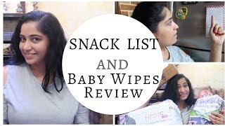 Snack Idea List for 1 year old and Baby Wipes Review | Indian Mommy Vlogging channel