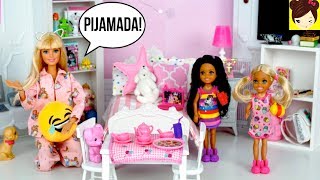 Barbie Chelsea Rutina de noche en su Habitacion de Princesa con Luces