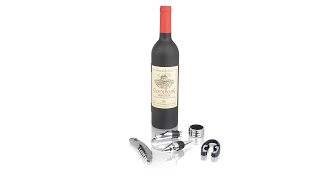 Set Accesorios para vino X5 pzas en botella decorativa Chef Master