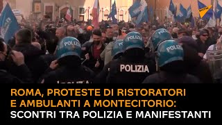 Roma, proteste di ristoratori e ambulanti a Montecitorio: scontri tra polizia e manifestanti