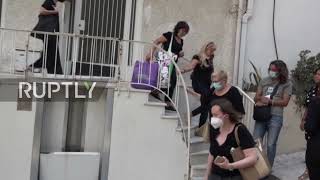 Greece: Mourners bid farewell to late composer Mikis Theodorakis outside Athens home