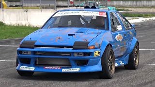 OnBoard a Turbo Toyota AE86 Sprinter Trueno with 2.3L Stroker SR20 Engine Swap!