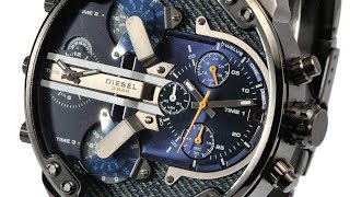 DIESEL DZ7331 MENS WATCH MR.DADDY 2.0 CHRONO BLACK BLUE DIAL REVIEW ディーゼル ブラック レビュー メンズ