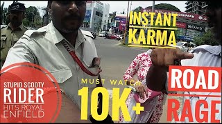 Traffic Police INSTANT KARMA ROAD RAGE KERALA|  lost my COOL-IDIOT BIKER PUTTTING BLAME ON ME
