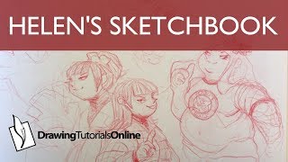 Helen's Sketchbook - 70's Character - Marker - Gesture
