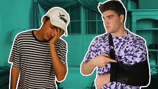 MY ARM HAS TO BE REMOVED PRANK ON MIKEY MANFS!! ( he believed it )