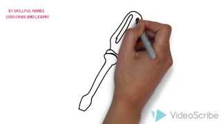 How to Draw a screwdriver / Как нарисовать отвертку