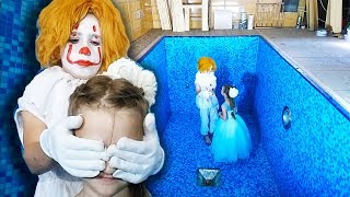 Nastya dropped the toy into the pool and met IT (ESO)