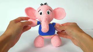 Слоник крючком. Вязаный слоник. Crochet elephant. Игрушки крючком